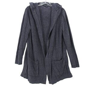BAREFOOT DREAMS Cozychic Lite Cardigan Blue Style 905 Pockets Open Hooded MEDIUM